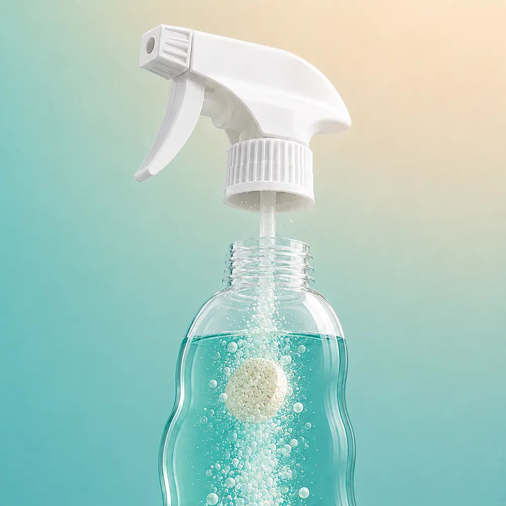 Filling the bottle with tap water